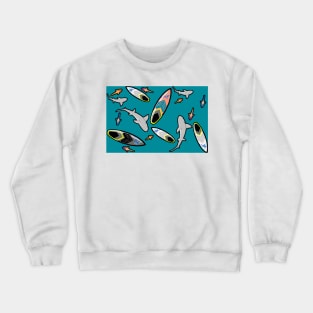 Surfboard Shark Party Crewneck Sweatshirt